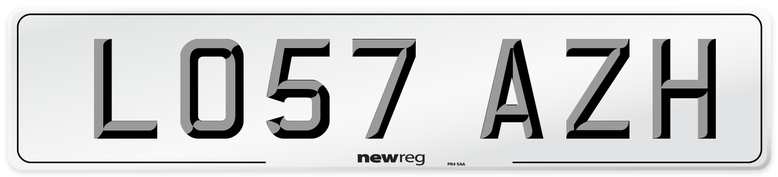 LO57 AZH Number Plate from New Reg